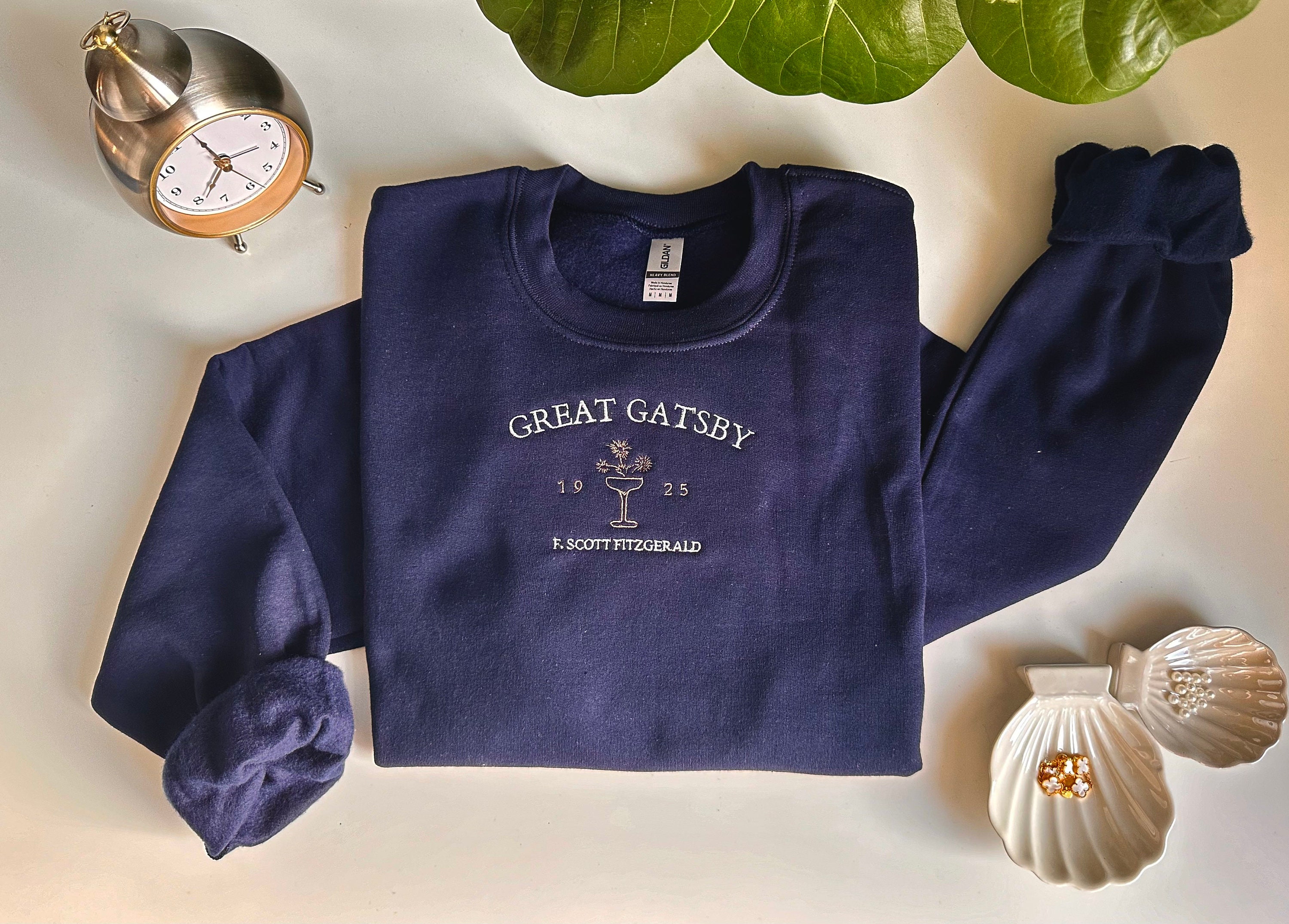 Great Gatsby Sweatshirt, Embroidered Sweatshirt, Crewneck, Book Sweatshirt, Book Lover, Classic Sweatshirt, Women Sweatshirt, Women Crewneck