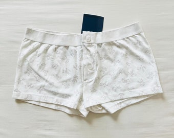 BNWT Brandy Melville/John Galt - Short blanc boutonné avec motif bébé cerf marron