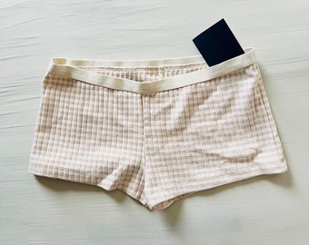 BNWT Brandy Melville/John Galt pink and cream striped ribbed boy shorts/sleep pajama shorts