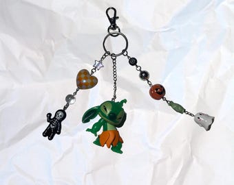 Llavero con dije colgante de plata para bolso de Stitch, Lilo y Stitch, para Halloween