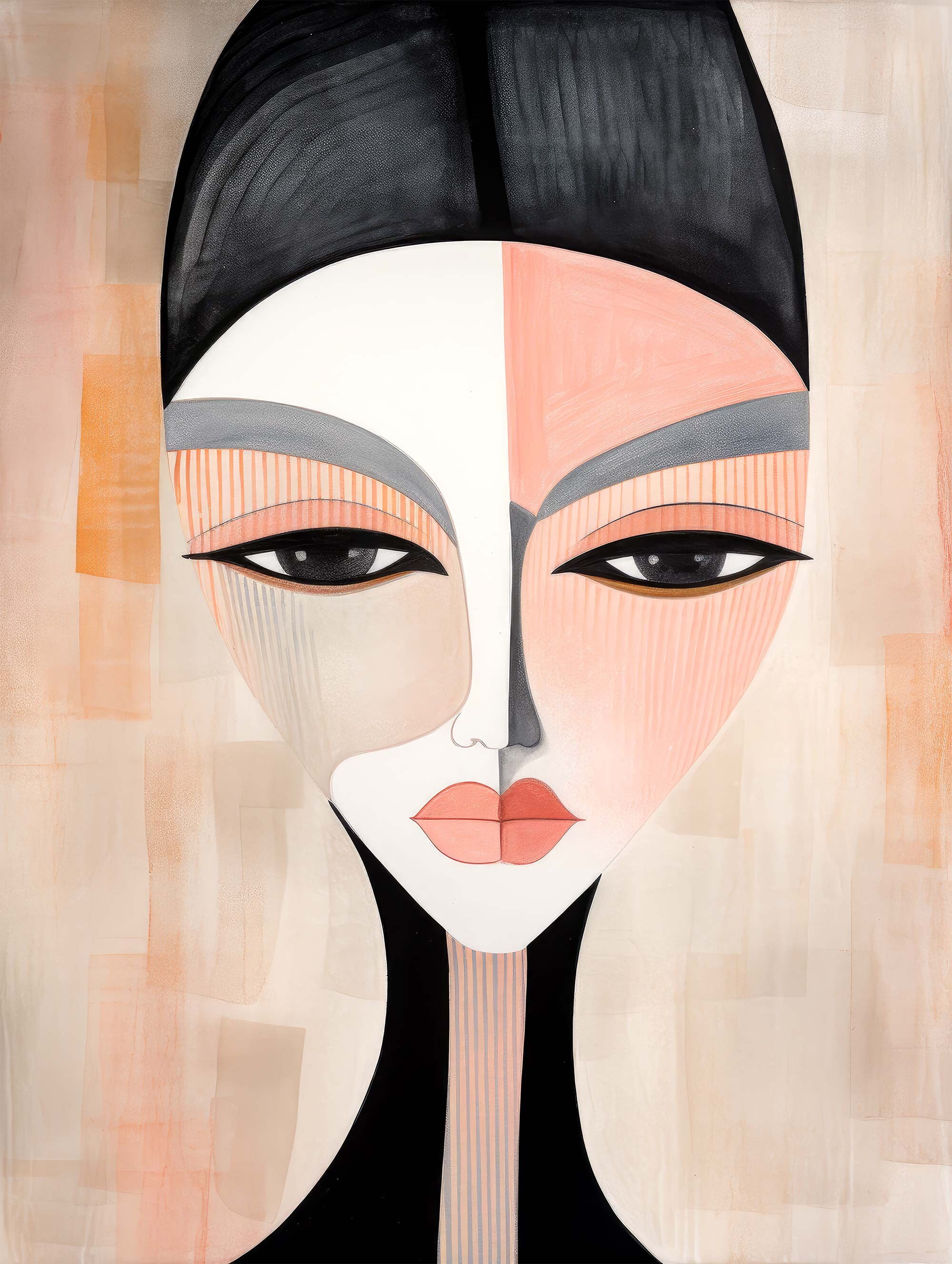 Picasso Style Female Face With a Subtle Cubism Esq Vibe. - Etsy