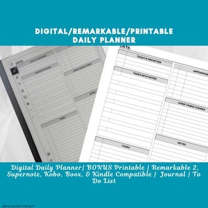 Daily Planner with Bonus Printable | Remarkable Daily Organizer | Personal Planner | Task Management | Gift for Students | Office Planner