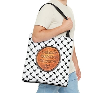 Palestine Coin Kafiya Tote Bag, Palestine Arabic Bag, Free Palestine Bag