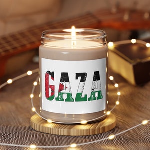 Gaza Scented Soy Candle: Palestine Flag Colors, 9oz