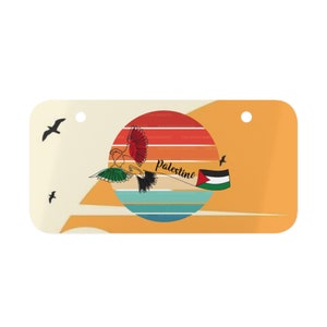 Palestine Sunset: Mini License Plate for Serene Drives