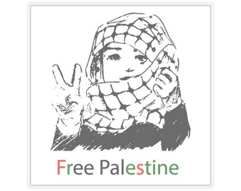 Palestine Pride Kafiyyeh Stickers: Freedom & Justice Kiss-Cut Decals