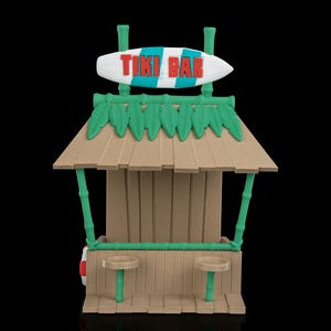 Tiki Bar Bird Feeder – 3D Printed Bird House | Tropical Tiki Bar Style Bird Feeder | Outdoor Garden Decor
