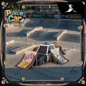 Police Car – 3D Printed Fingerboard Skate Park | Mini Fingerboard Obstacle | Tech Deck Ramp