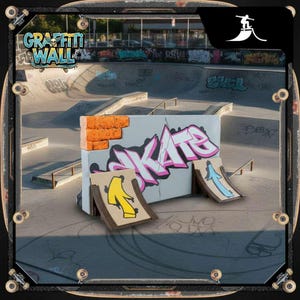 Graffiti Wall – 3D Printed Fingerboard Skate Park | Mini Fingerboard Obstacle | Tech Deck Ramp