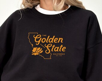 Retro California Golden State Sweatshirt  |  Oversized Crewneck Sweatshirt  |  California Poppies  |  Unisex Sweatshirt  |  Vintage Hoodie