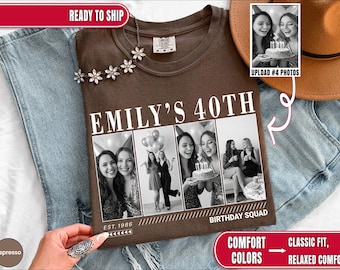 Custom 1986 40th Birthday Comfort Colors Shirts Celebrating 40 Years in Style Personalized Vintage 1986 Photo TShirt 40th Birthday Squad Tee