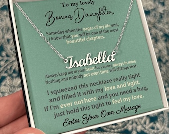 Gift For Bonus Daughter Custom Name Necklace Someday When Pages Of My Life End Personalized Gift Bonus Daughter Necklace, Jewelry Wedding Gi