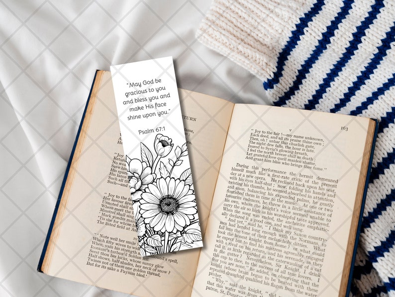 Set of 5 Printable Bible Verse Bookmarks, Scripture Bookmark, Black and ...