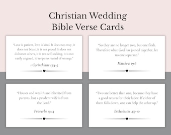 Christian Wedding Bible Verse Cards Printable 30 Sets of Scriptures About Love and Marriage Digital Download