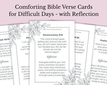 Cartes de versets bibliques réconfortants à imprimer pour les jours difficiles : 30 versets d’encouragement avec réflexion pour les femmes chrétiennes