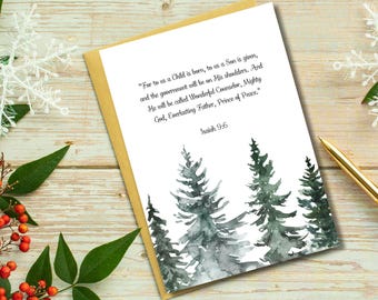 Printable Bible Verse Christmas Greeting Card, Digital Download Christian Christmas Card, Scripture Holiday Greeting Card