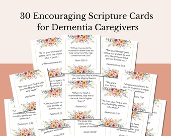 Versets bibliques à imprimer pour les aidants de personnes atteintes de démence | Cartes d'encouragement (Téléchargement numérique)