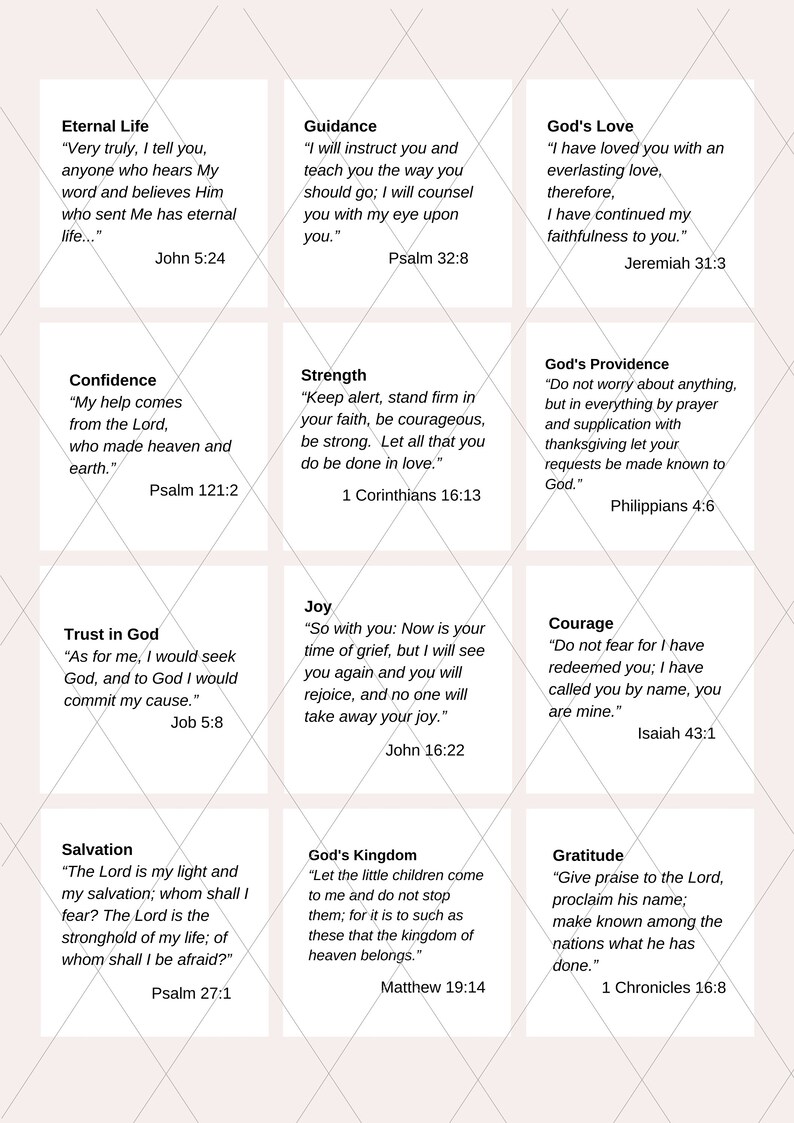 36 Encouraging Bible Verse Cards, Printable, Scripture Cards, Mini ...
