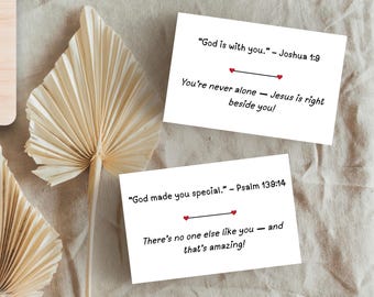 Faith-Inspired Lunchbox Notes: Bible Verse Cards for Kids (Digital Download)