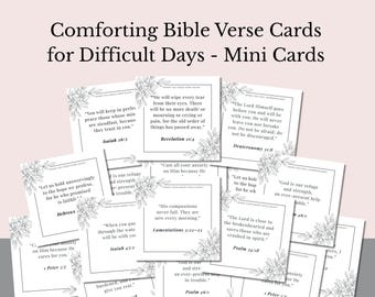Cartes de versets bibliques réconfortants pour les jours difficiles (à imprimer en PDF), 30 cartes