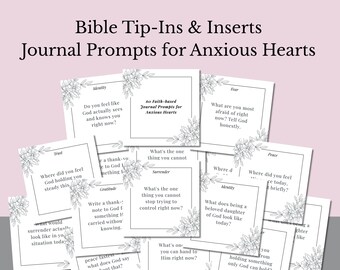 60 cartes d'inspiration pour le journal biblique, à imprimer, à insérer dans la Bible, pour un journal de réflexion et de méditation, un guide d'étude des Écritures