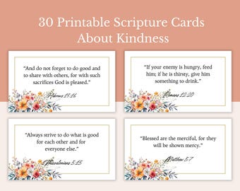 30 versets bibliques sur la bonté à imprimer | Cartes de versets bibliques chrétiens | Encouragement à la foi