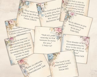 Shabby Chic Bible Verse Cards: Printable Scripture Ephemera (Digital Download)