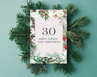 30 Christmas Bible Verse Cards: Printable Scripture Cards (Digital Download)