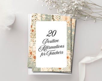 Cartes d'affirmation de l'enseignant - Imprimable sur la motivation en classe (téléchargement numérique)