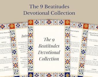 Cartes de méditation imprimables sur les 9 Béatitudes (PDF) | Étude biblique chrétienne | Étude du Sermon sur la montagne