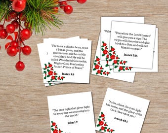 Christmas Bible Verse Cards, Holiday Scripture (Digital Download)