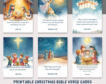 Christmas Bible Verse Cards for Kids: Watercolor Printables (Digital Download)
