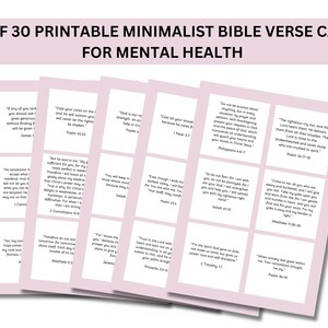 Cartões de versículos bíblicos para saúde mental, cartões de escritura, autocuidado, minimalistas, cartões para download digital, cartões para impressão