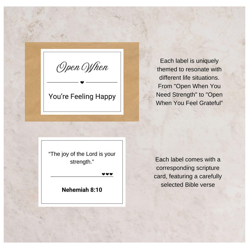 36 Printable Open When Scripture Cards: Faith-based Labels (digital ...