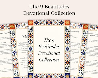 Les 9 Béatitudes : Cartes de méditation imprimables (PDF) | Versets bibliques chrétiens | Étude du Sermon sur la montagne