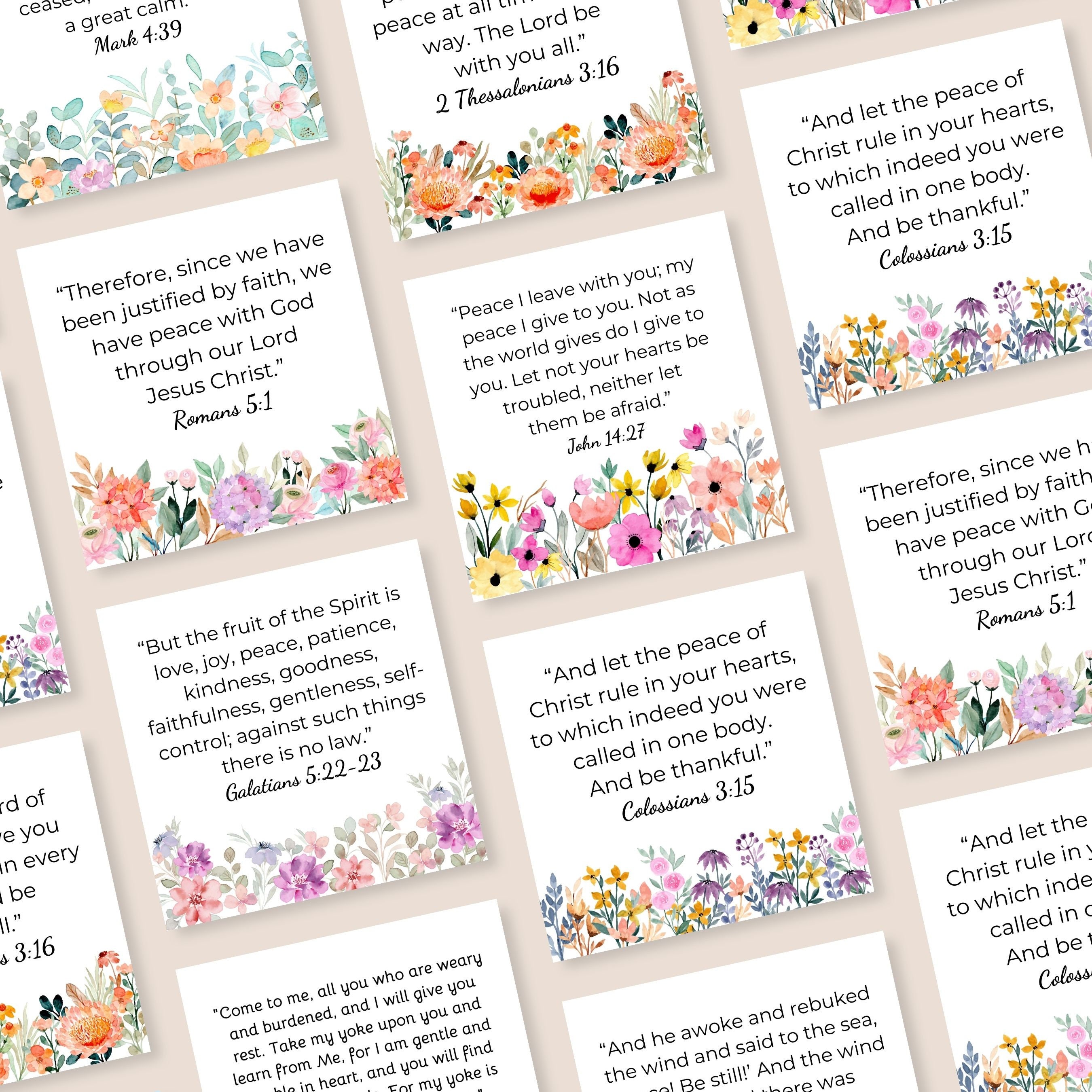 36 Printable Encouraging Bible Verse Cards for Women About Peace to ...