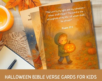 Schede bibliche cristiane di Halloween per bambini (PDF stampabile)