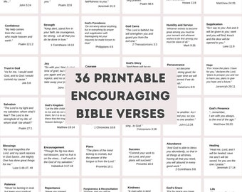36 Encouraging Bible Verse Cards: Scripture Printables (PDF)