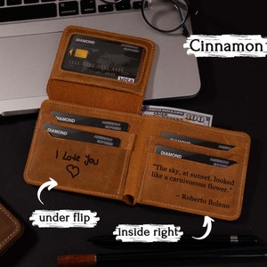 Cartera de cuero para hombre, regalo para el esposo de su esposa, regalo para el Día del Padre de su hija, regalo para él, regalo para el abuelo, regalo para el novio, regalo para el nuevo papá.