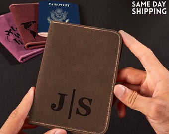 Personalized Leather Passport Cover for Men and Woman, Birthday Gifts, Personalized gifts, Passport Wallet, Couples Gift, Travel Accessories