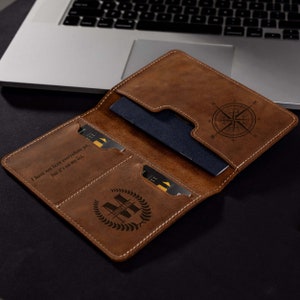 Funda de cuero personalizada para pasaporte, funda para pasaporte personalizada, billetera para pasaporte, estuche para pasaporte, fundas para pasaporte, regalo para ella, regalo para él