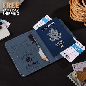 Copertina per passaporto personalizzata: regalo di anniversario per fidanzato o marito, accessori da viaggio