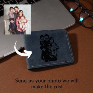 Carteras de cuero personalizadas plegables para hombres, billeteras para hombres como regalo, tarjetero de cuero personalizado minimalista, billetera triple con RFID grabada, regalo