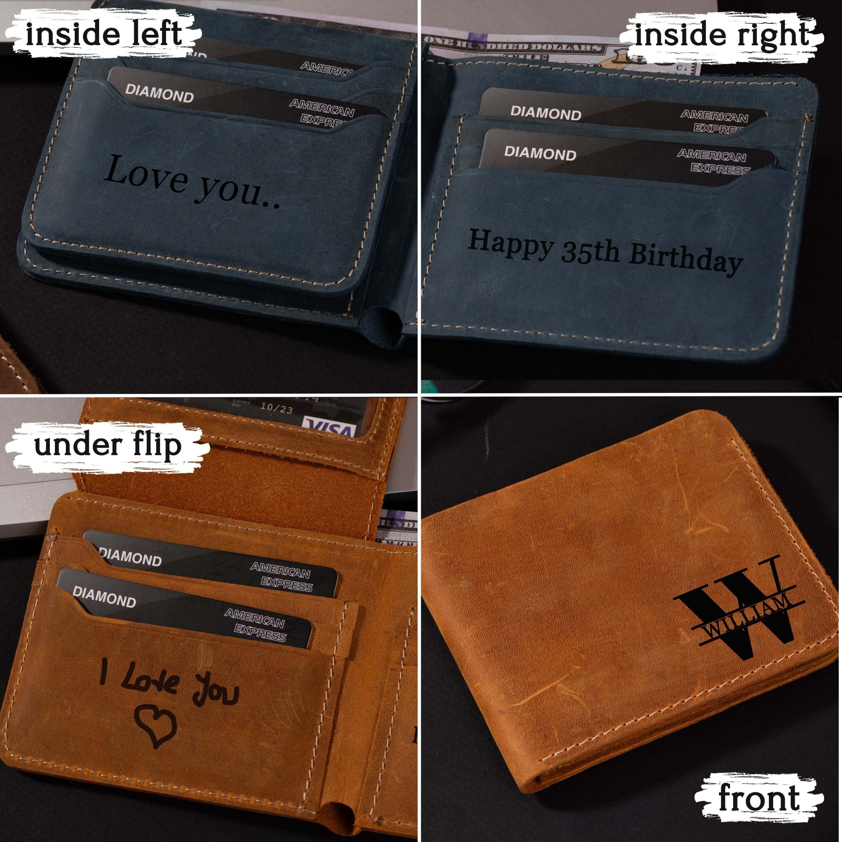 Personalized Leather Wallets Men Men's Wallet Gifts for Etsy Australia