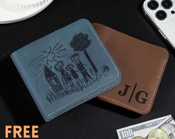 Dad Gifts from Kids voor Vaderdag: gepersonaliseerde leren herenportemonnee