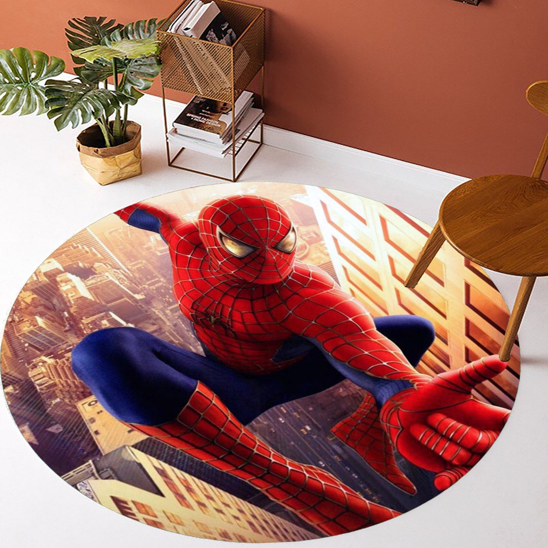 Spiderman Rug,spiderman Pattern Rug,kids Room Rug,boys Rug,red Rug,soft ...