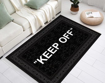 Keep Off Rug, Keep Off Written Rug, Gray Rug, Black Rug, Best Model Rug, Home Decoration, Living Room Rug, Aesthetic Rug, Gift For Him,