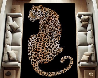 leopard and mosaic patterned rug offers a unique texture for bohemian style living rooms.it is non-slip,washable and is a great gift idea