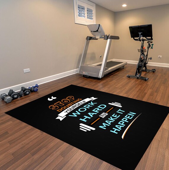Gym Room Rugs. Motivational Words stop Doubting Written Rug gym Rugs Sports Rug fitness Rug Bodybuilding Rug Motivation Rug Etsy