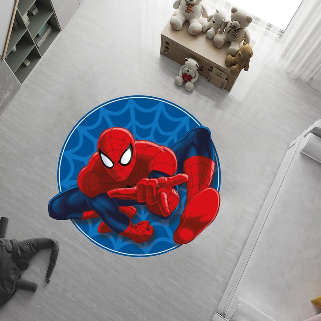 Spiderman Rug: 3D Cartoon Polyester Rug for Kids Room - Etsy